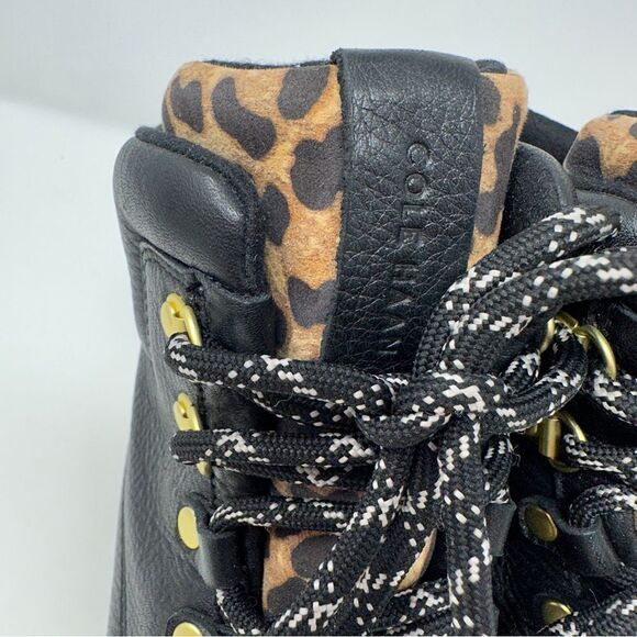 Cole Haan ZEROGRAND Explore Getaway Hiker Boot Black Leopard Print Size 8.5 - Picture 9 of 15